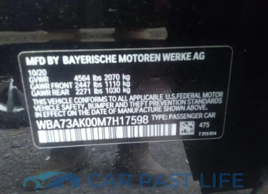 WBA73AK00M7H17598# 9
