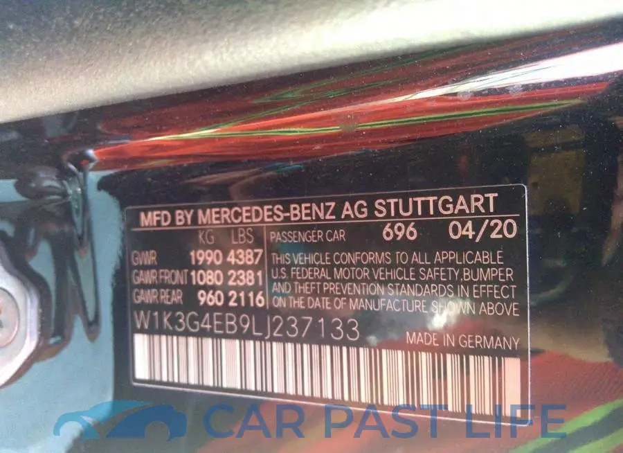 W1K3G4EB9LJ237133# 9