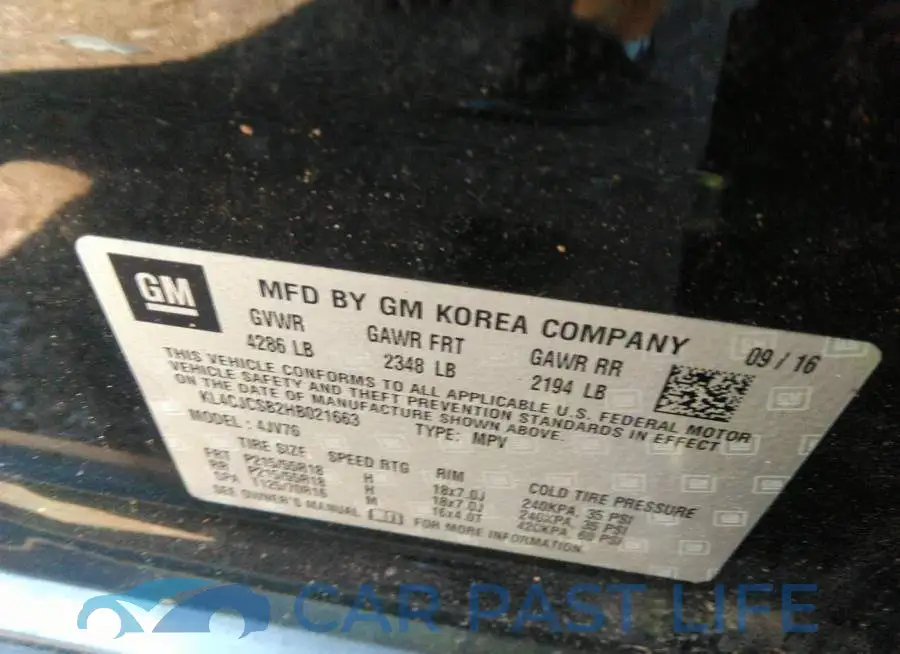 KL4CJCSB2HB021663# 9