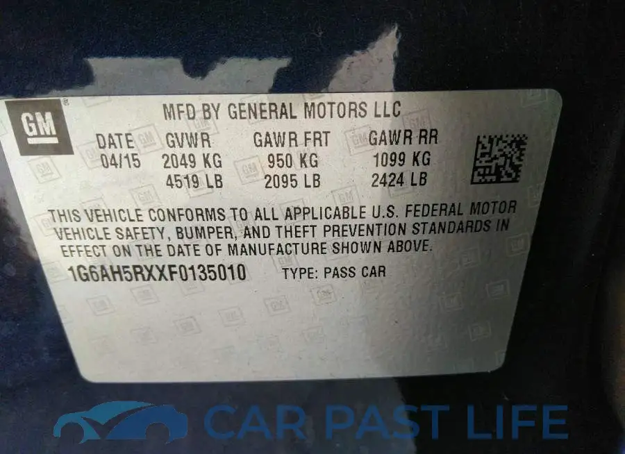 1G6AH5RXXF0135010# 9