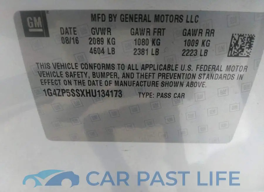 1G4ZP5SSXHU134173# 9