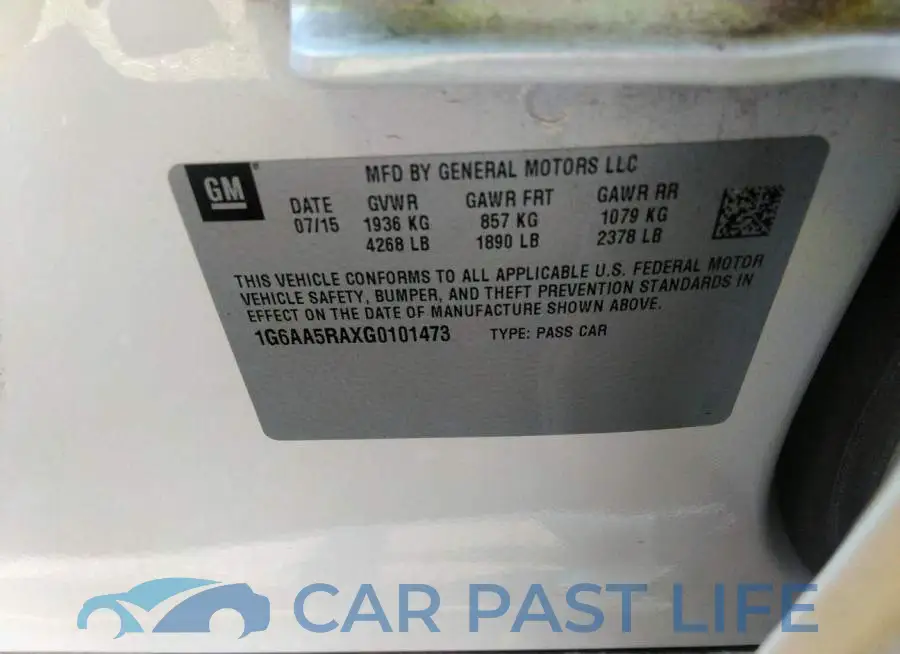 1G6AA5RAXG0101473# 9