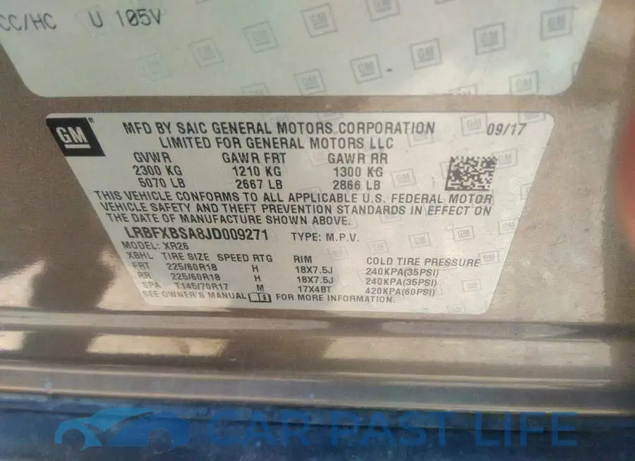 LRBFXBSA8JD009271# 9