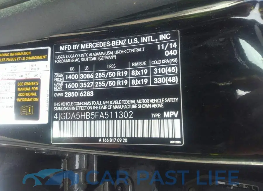 4JGDA5HB5FA511302# 9
