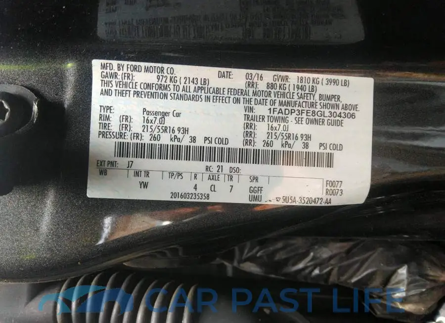 1FADP3FE8GL304306# 9