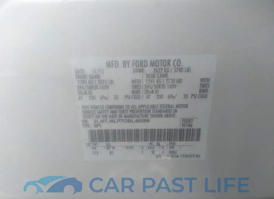 2LMTJ8LP7GBL46086# 9