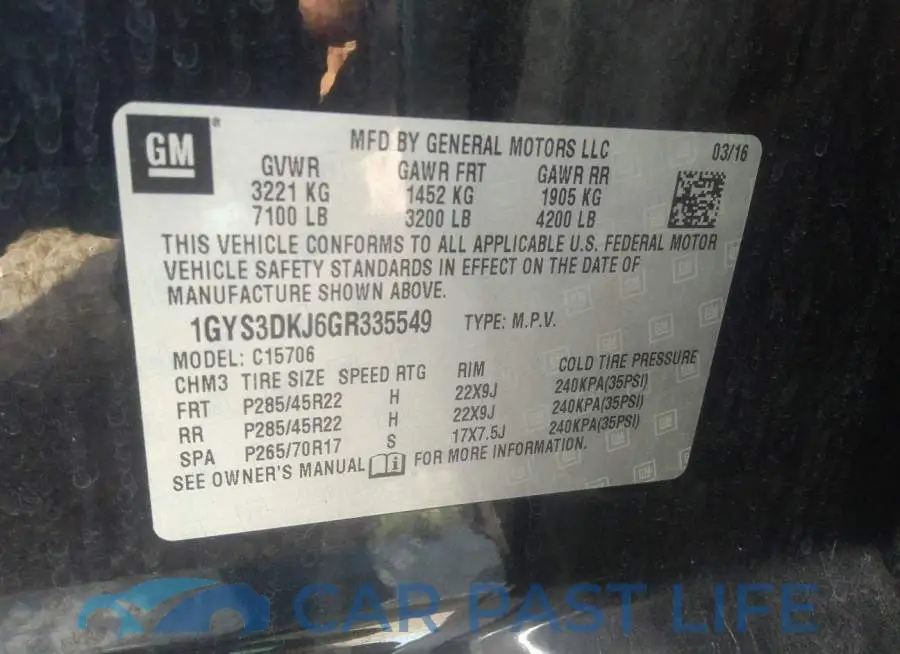1GYS3DKJ6GR335549# 9