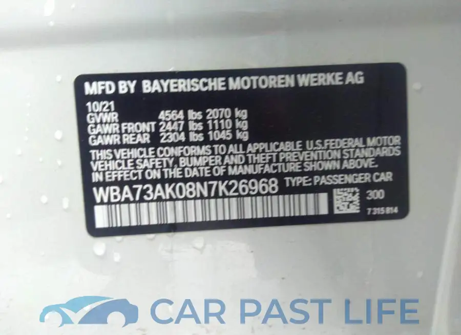 WBA73AK08N7K26968# 9