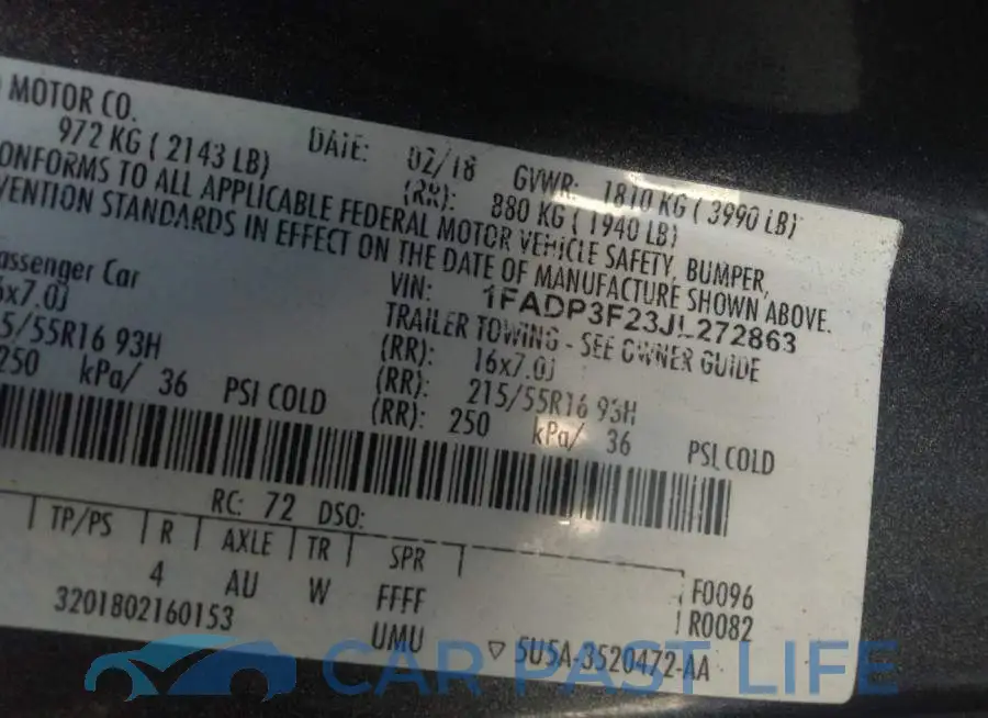 1FADP3F23JL272863# 9