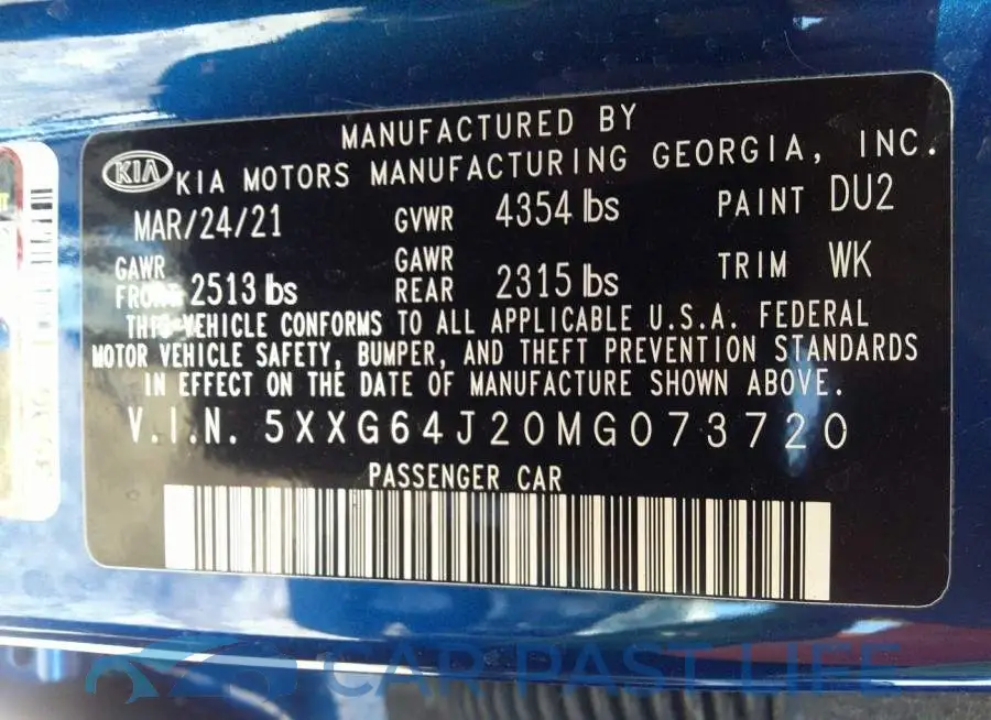 5XXG64J20MG073720# 9