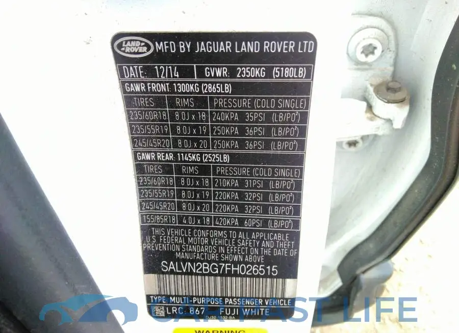 SALVN2BG7FH026515# 9