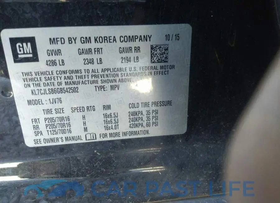KL7CJLSB6GB542502# 9