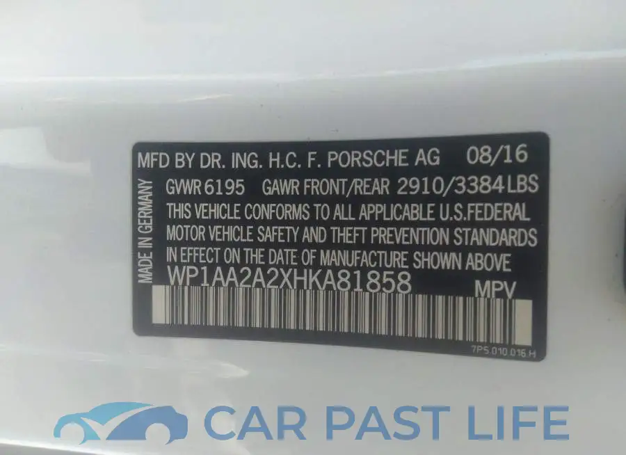 WP1AA2A2XHKA81858# 9