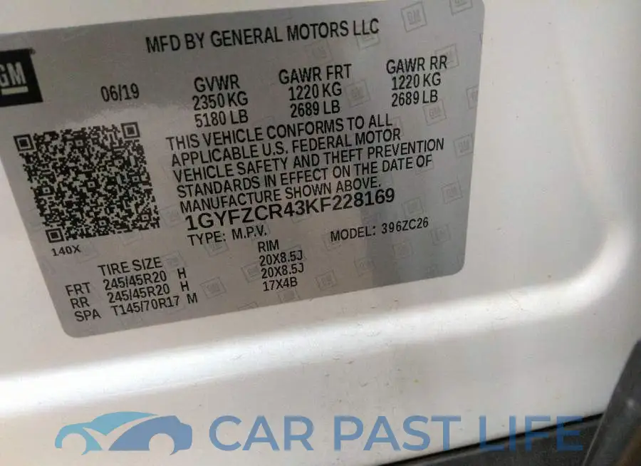 1GYFZCR43KF228169# 9