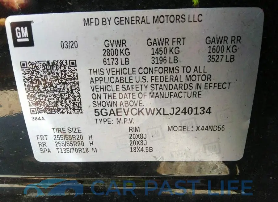 5GAEVCKWXLJ240134# 9