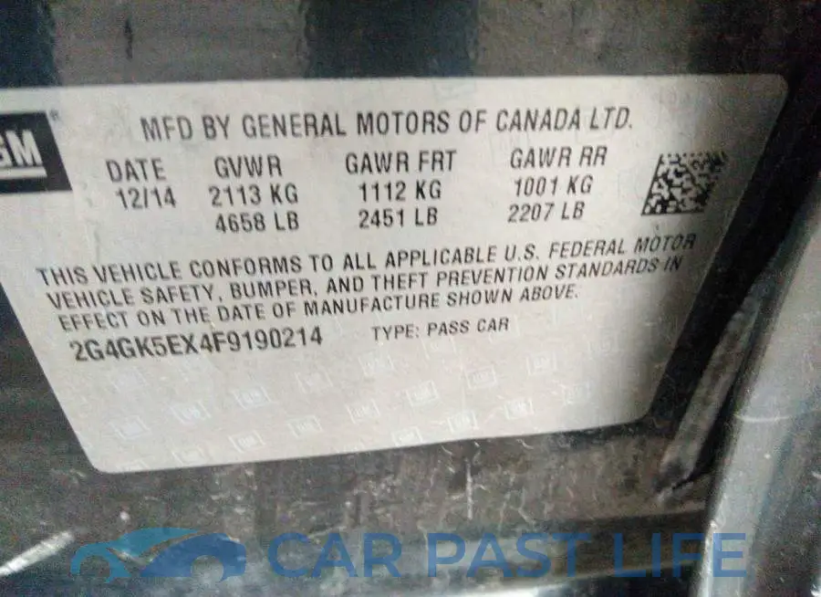 2G4GK5EX4F9190214# 9