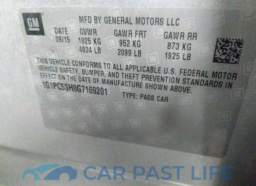 1G1PC5SH8G7169201# 9