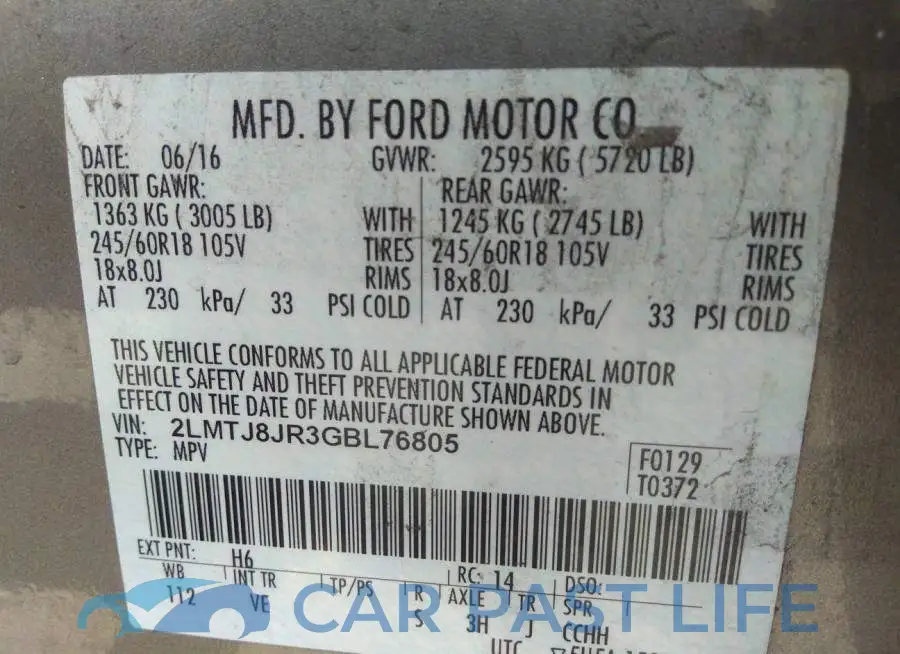 2LMTJ8JR3GBL76805# 9