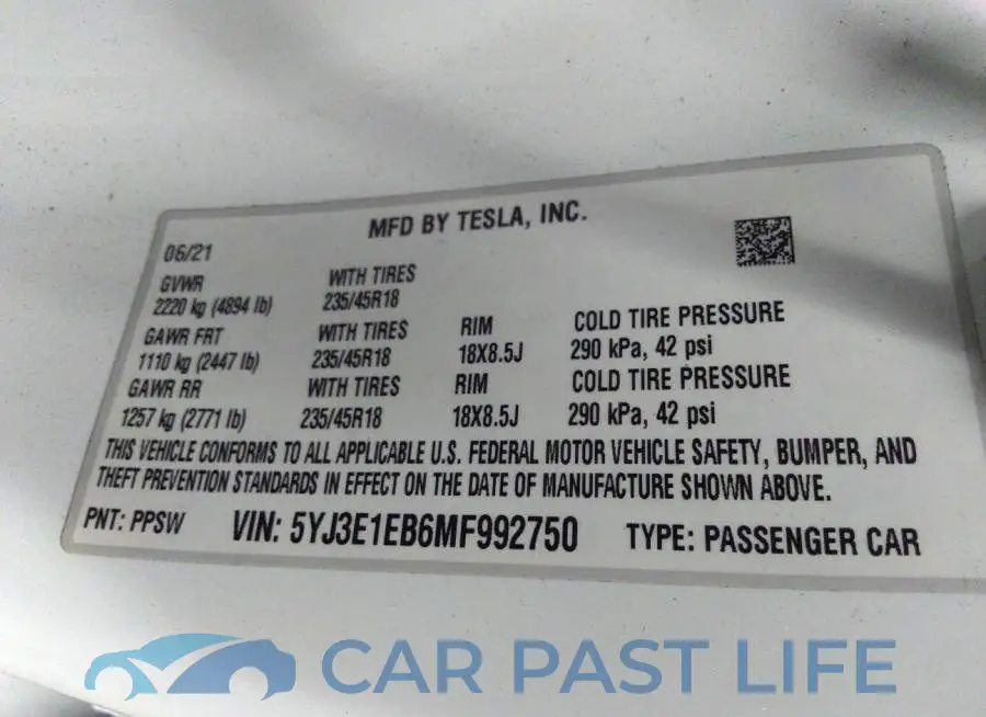 5YJ3E1EB6MF992750# 9