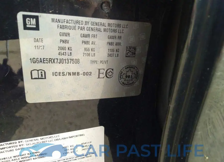 1G6AE5RX7J0137508# 9