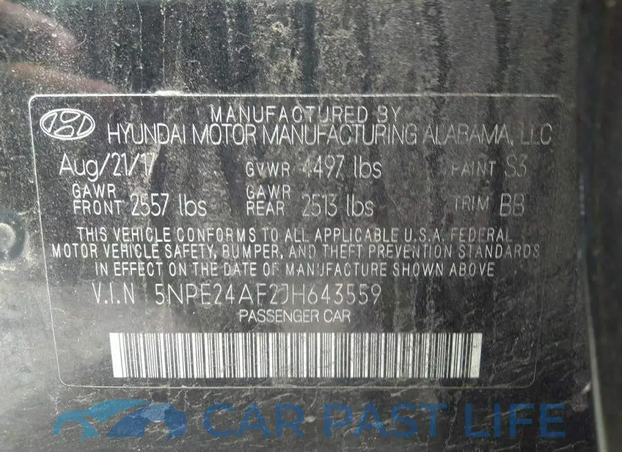 5NPE24AF2JH643559# 9