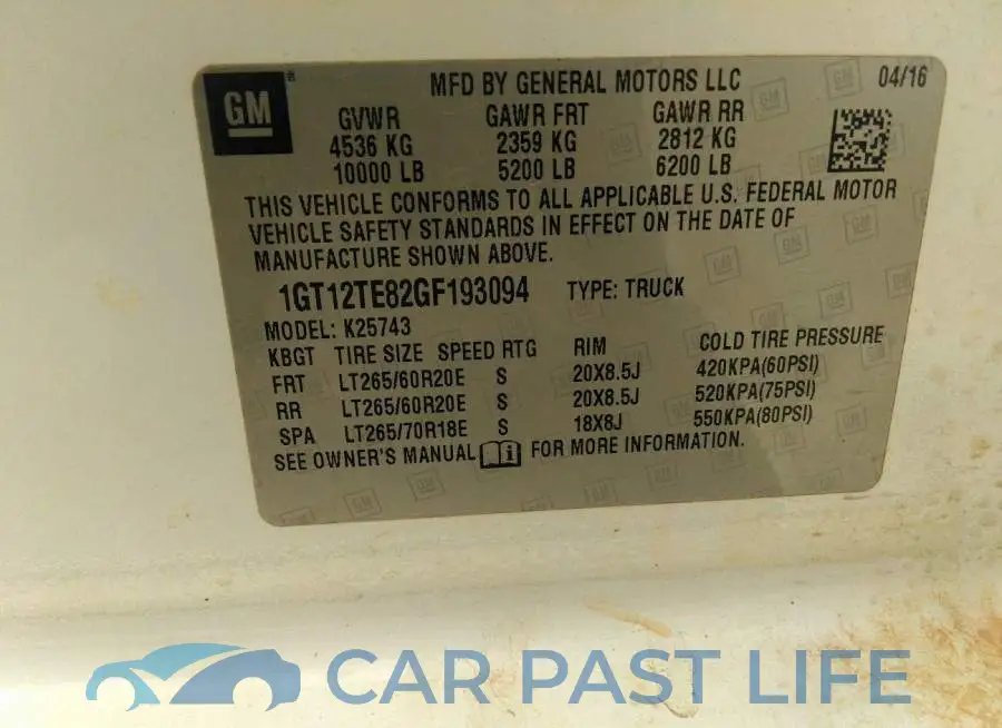 1GT12TE82GF193094# 9