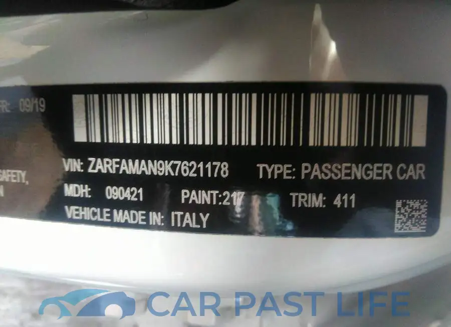 ZARFAMAN9K7621178# 9