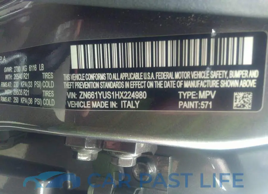 ZN661YUS1HX224980# 9