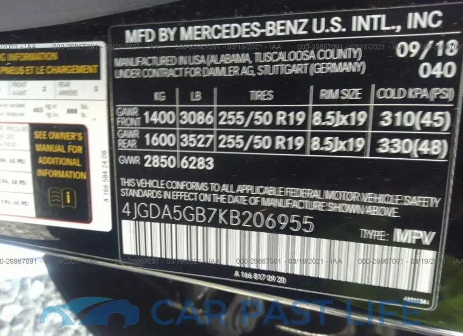 4JGDA5GB7KB206955# 9