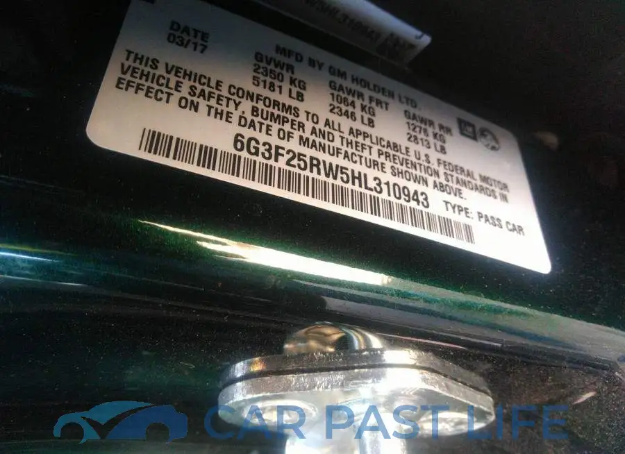 6G3F25RW5HL310943# 9