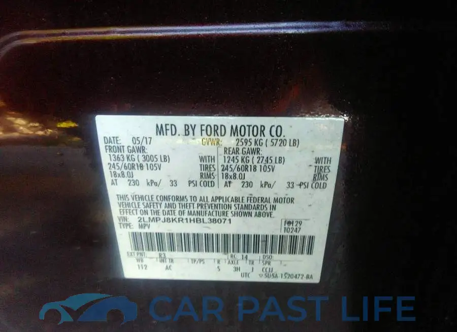 2LMPJ8KR1HBL38071# 9