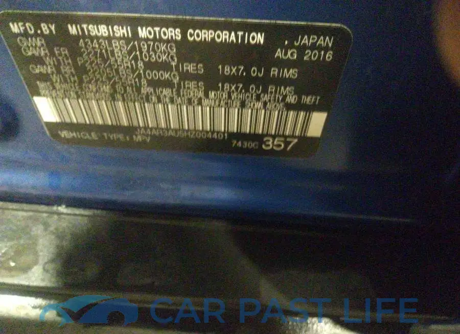 JA4AR3AU5HZ004401# 9
