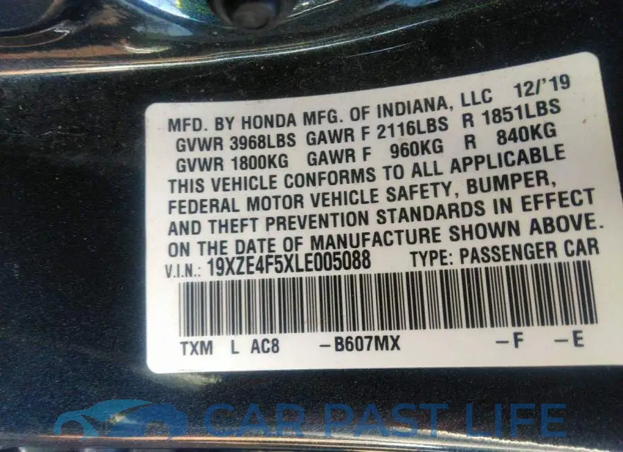 19XZE4F5XLE005088# 9