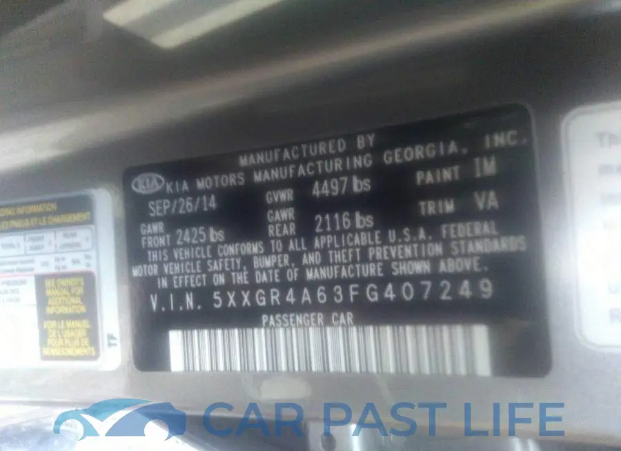 5XXGR4A63FG407249# 9