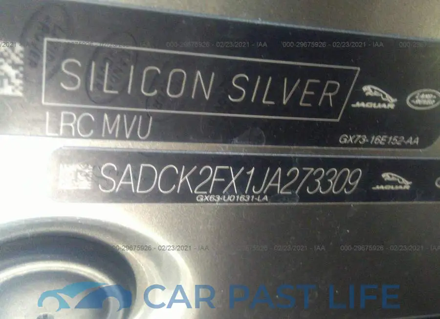 SADCK2FX1JA273309# 9