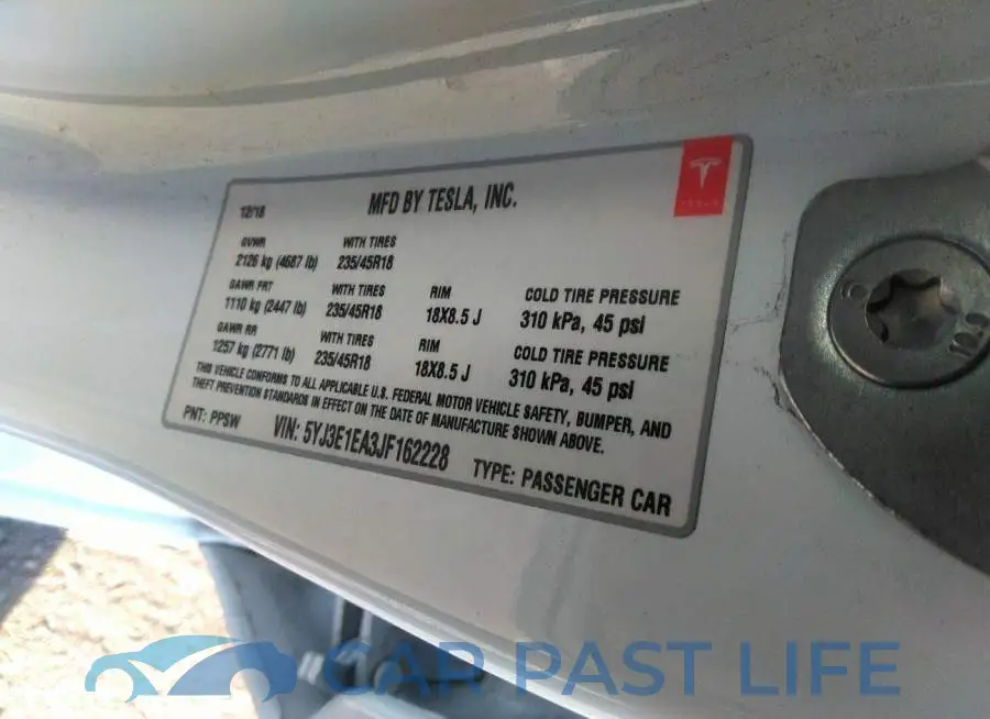 5YJ3E1EA3JF162228# 8