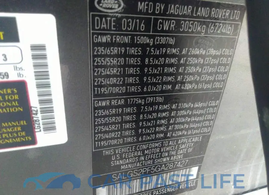 SALGS2PF5GA287427# 9