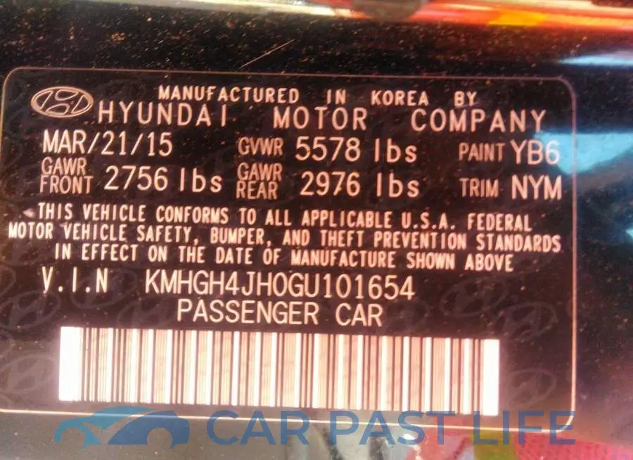 KMHGH4JH0GU101654# 9