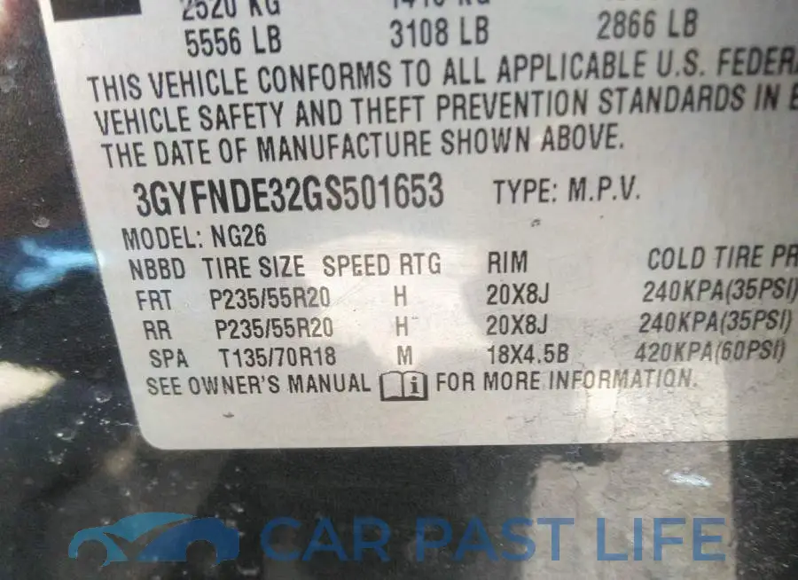 3GYFNDE32GS501653# 9