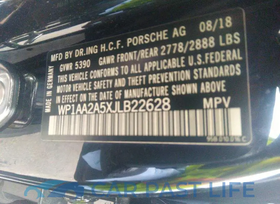 WP1AA2A5XJLB22628# 9