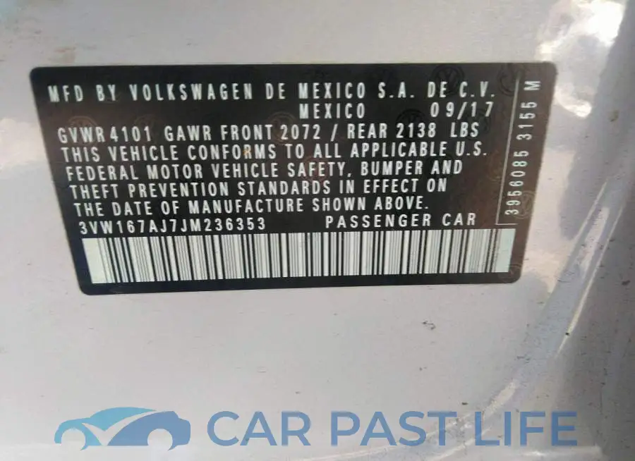 3VW167AJ7JM236353# 9