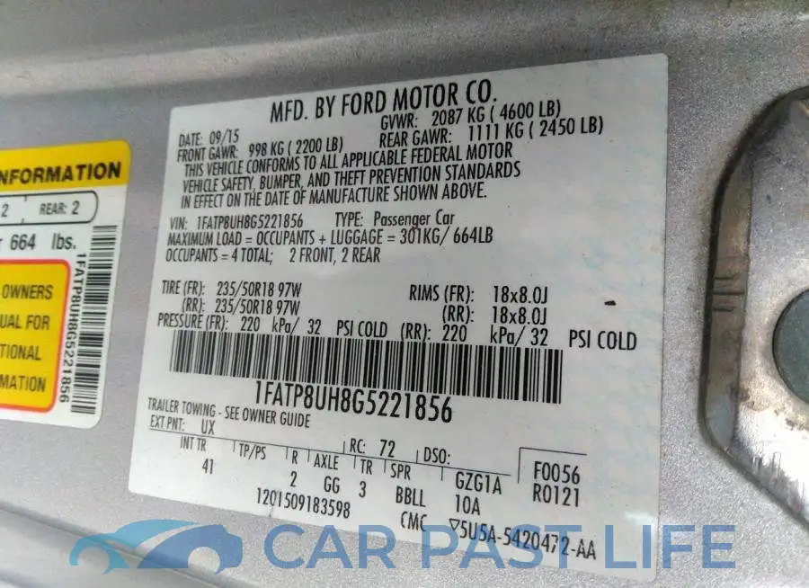 1FATP8UH8G5221856# 9