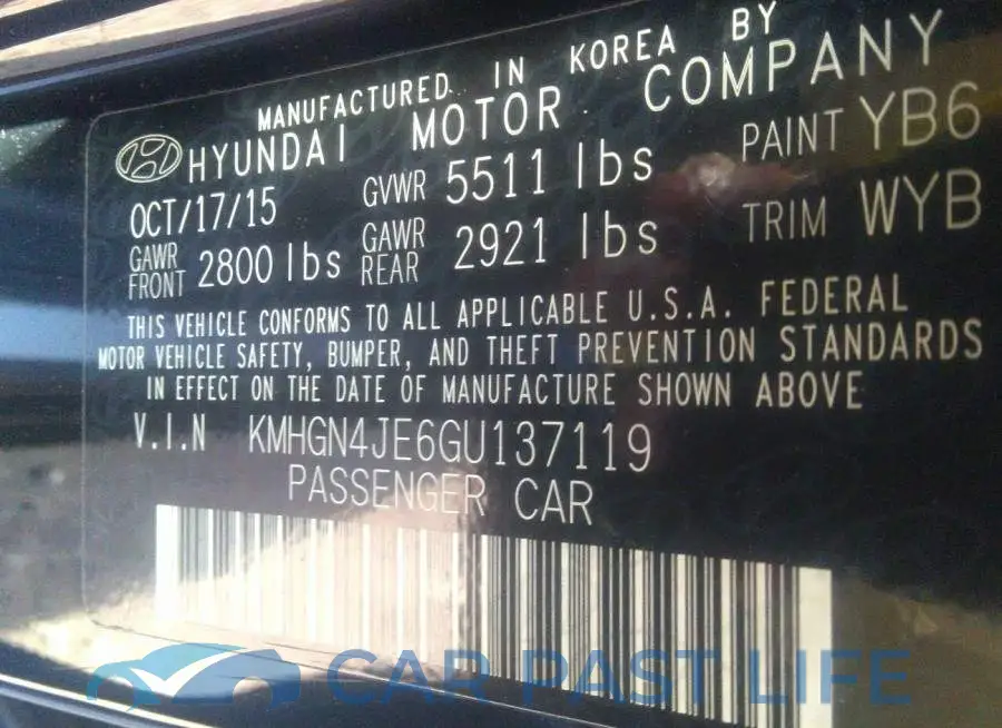 KMHGN4JE6GU137119# 9