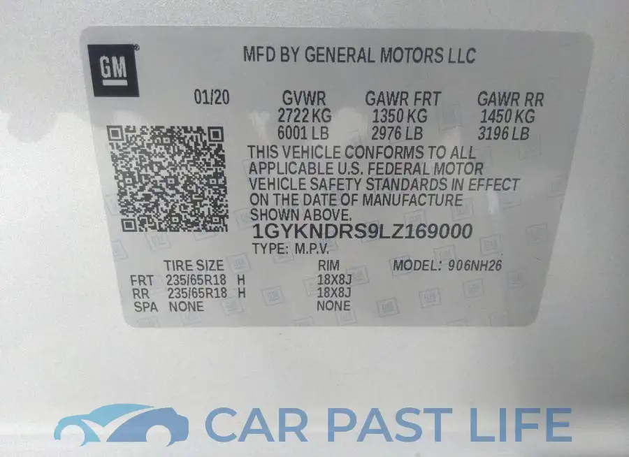 1GYKNDRS9LZ169000# 9