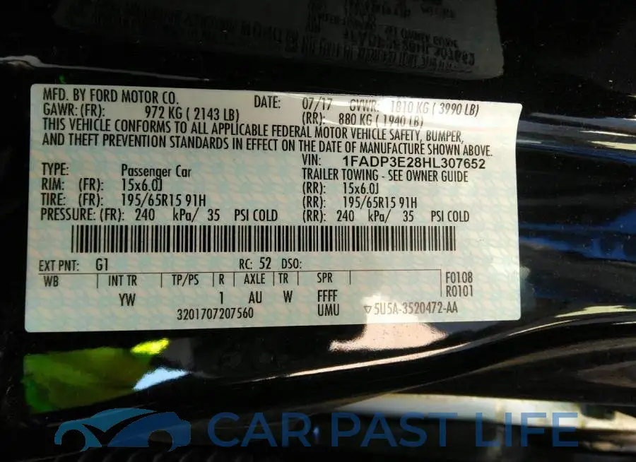 1FADP3E28HL307652# 9