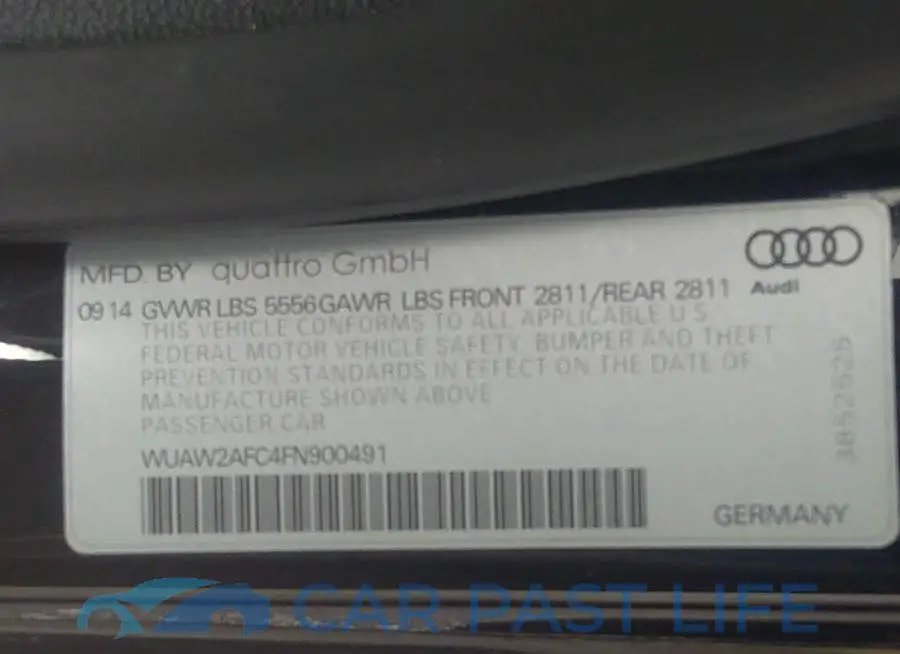 WUAW2AFC4FN900491# 9