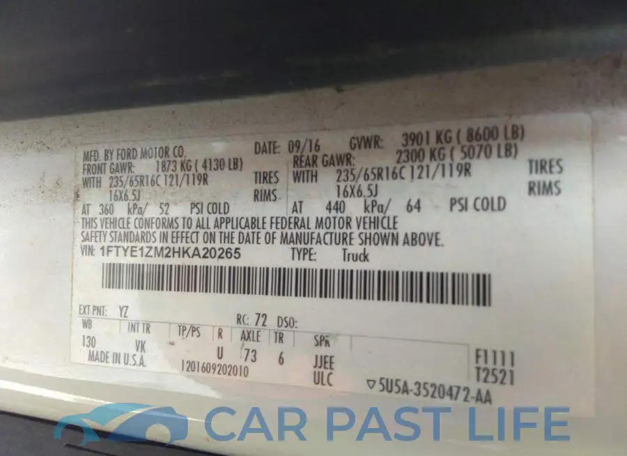 1FTYE1ZM2HKA20265# 9