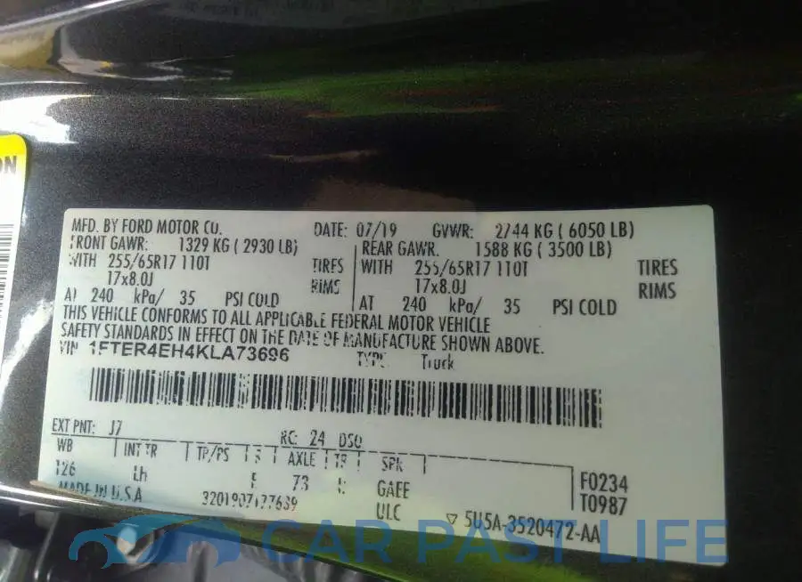 1FTER4EH4KLA73696# 9