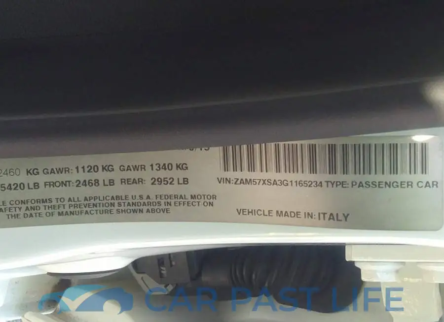 ZAM57XSA3G1165234# 9