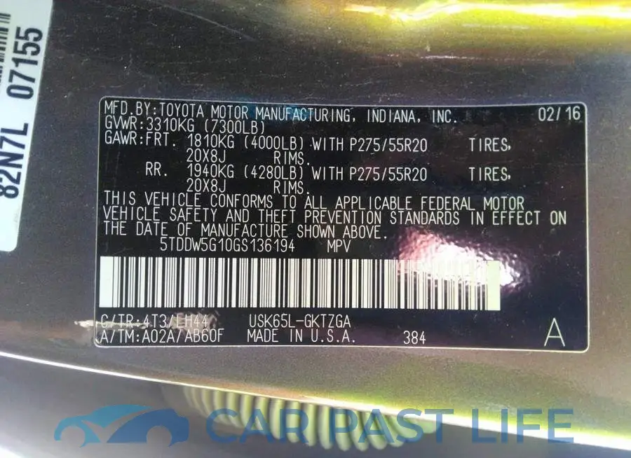 5TDDW5G10GS136194# 9